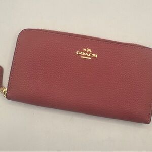 Coach pink pebble leather Women's Wallet